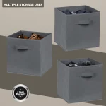Everfurn Storeman Grey, Collapsible Fabric Organiser Storage Basket - 10 Pack - Image 2