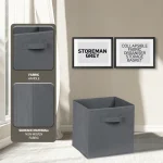 Everfurn Storeman Grey, Collapsible Fabric Organiser Storage Basket - 10 Pack - Image 8