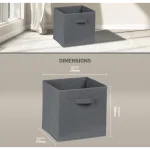 Everfurn Storeman Grey, Collapsible Fabric Organiser Storage Basket - 10 Pack - Image 9