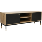 Everfurn Summit TV Stand, Gold with Two Cupboards