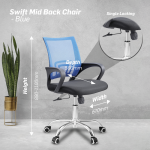 Everfurn Swift Mid Back Chair - Blue - Image 2