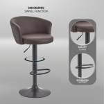 Everfurn Titan Barstool - Brown - Image 8