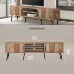 Everfurn Vernice TV Stand - 1800w with Two Cupboards - Image 5