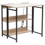 Everfurn Viron Folding Desk with 2-Prong Plugs and USB