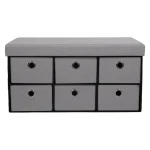 Foldable Storage Ottoman with Six Drawers - Image 2