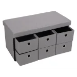Foldable Storage Ottoman with Six Drawers - Image 3