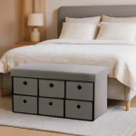 Foldable Storage Ottoman with Six Drawers - Image 4