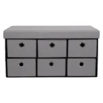 Foldable Storage Ottoman with Six Drawers - Image 5