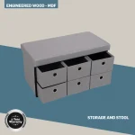 Foldable Storage Ottoman with Six Drawers - Image 8