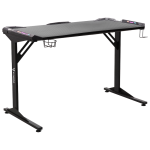 Fortress Gaming Desk with RGB Lights, Cup Holder
