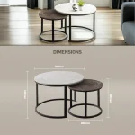 Nile Nesting Coffee Table Greyish - Image 4