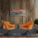 Plush Swivel Casual Chair - Burnt Orange - Velvet Fabric - Image 2