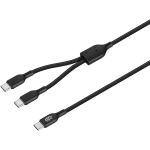 Pro Bass Cord Series 1.2m 15w USB-C to 2x USB-C Braided - Black - Image 7
