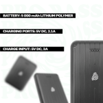 Pro Bass Engine 5000mah Series Power Bank - Black - Image 3