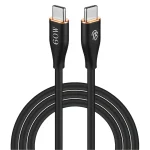Pro Bass FlexiCord Series 2m 60w Type-C to Type-C Charging Cable - Black - Image 2