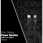 Pro Bass Fuse Series 1m Type-C to Type-C Cable - Black - Image 3