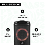 Pro Bass Pulse Box Portable Bluetooth Speaker - Black - Image 4