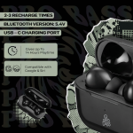Pro Bass Pulse Buds True Wireless Earphones with Charging Case - Black - Image 5