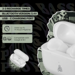 Pro Bass Pulse Buds True Wireless Earphones with Charging Case - White - Image 5