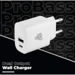 Pro Bass Rapidcharge Series 20w+18w Dual USB and Type-C Wall Charger - White - Image 3