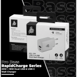 Pro Bass Rapidcharge Series 20w+18w Dual USB and Type-C Wall Charger - White - Image 6