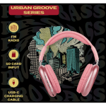 Pro Bass Urban Groove Series Bluetooth Headphones - Pink - Image 3