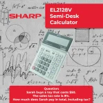 Sharp El2128V Semi-Desk Calculator - Image 3