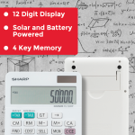 Sharp ElsiMate EL334WB - 12 Digit Desk Calculator - Image 5
