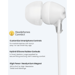 Sony MDR-EX15AP (White) InEar Earphone with Mic for iPhone - Android - Blackberry - Image 2