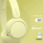 Sony WH-CH520 (Yellow) Bluetooth On-Ear Headphones - Image 9