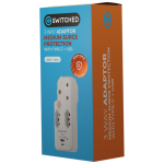 Switched 3-Way Medium Surge Adaptor with Type-C + USB - White - Image 2