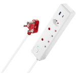 Switched 3-Way Medium Surge-Protected Multiplug with 1x Type-C + 3.4a USB Ports - 0.5m - White - Image 2
