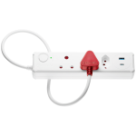 Switched 3-Way Medium Surge-Protected Multiplug with 1x Type-C + 3.4a USB Ports - 0.5m - White - Image 3