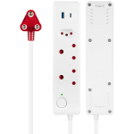 Switched 3-Way Medium Surge-Protected Multiplug with 1x Type-C + 3.4a USB Ports - 0.5m - White - Image 4