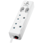 Switched 4-Way Extension Lead with 1x Type-C + 1x USB - 2m - Image 4