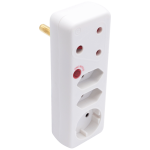 Switched 4-Way Medium Surge Adaptor with Schuko - White - Image 7