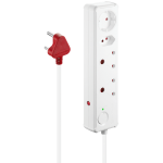 Switched 4-Way Medium Surge-Protected Multiplug 0.5m Cord - White