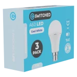 Switched 5w A60 Rechargeable B22 LED Light Bulb CW - 3 Pack - Image 3