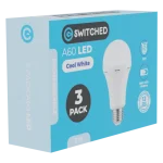 SWITCHED 5W A60 Rechargeable E27 LED Light Bulb CW - 3 Pack - Image 2