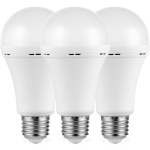Switched 5w A60 Rechargeable E27 LED Light Bulb WW - 3 Pack