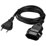 Switched Easy Cable Extender 2-Pin Euro to 2-Pin Euro Socket 2m