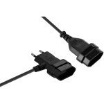 Switched Easy Cable Extender 2-Pin Euro to T-Shape AC 2-Pin Euro Socket 2m - Black - Image 4