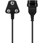 Switched Easy Cable Extender SA 3-Pin to 2-Pin Euro Socket 2m - Black - Image 4