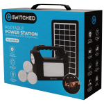 Switched Portable Power Station with Solar Panel - Black - Image 5