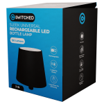 SWITCHED Sleek Series - Universal Rechargeable LED Bottle lamp - Black - Image 6