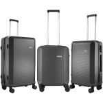 Travelwize Cyclone ABS 4-Wheel Spinner 3-Piece Luggage Set - Granite