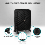 Travelwize Java PP 4-Wheel Spinner 55cm Luggage - Black - Image 12