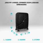 Travelwize Java PP 4-Wheel Spinner 55cm Luggage - Black - Image 13