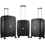 Travelwize Ripple PP 4-Wheel Spinner 65cm Luggage - Black - Image 3