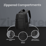 Volkano Boston 15.6" Laptop Backpack - Black - Image 8